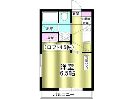 ピュア氷川台二番館(1K/1階)の間取り写真