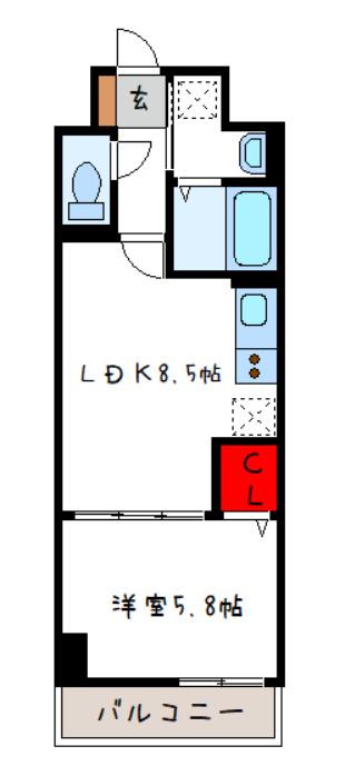 リアライズ今里南(1LDK/1階)の間取り写真