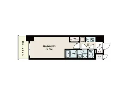 S-RESIDENCE勝川駅前(1K/4階)の間取り写真