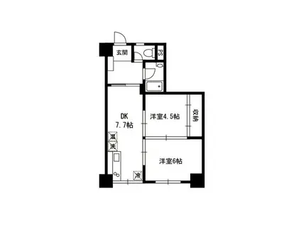 メゾン・ド・メルシー(2DK/10階)の間取り写真