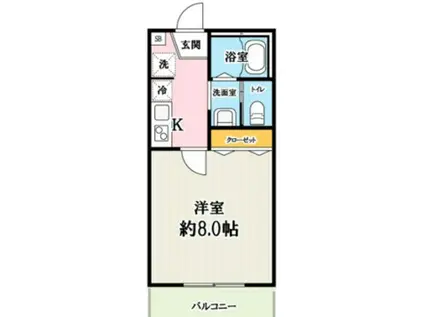 キャメルこの花土呂町(1K/3階)の間取り写真