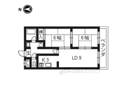パールシャトー(2LDK/2階)の間取り写真