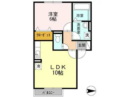 セジュール椿(1LDK/2階)の間取り写真