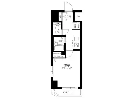 サンテミリオン池袋II(1K/4階)の間取り写真