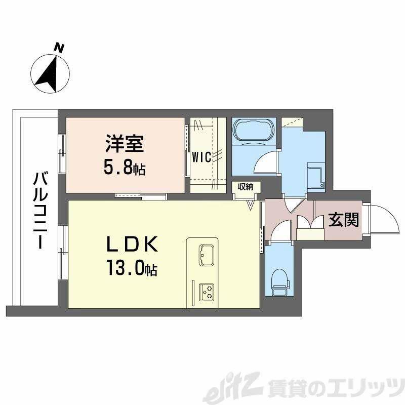 モンセル(1LDK/2階)の間取り写真