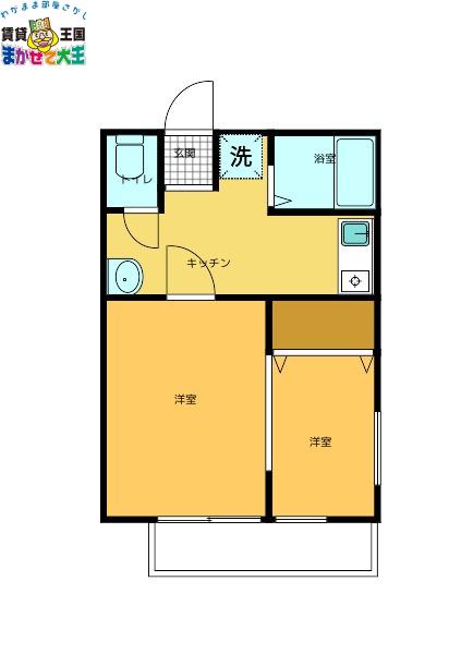 第2コーポ辻(2K/2階)の間取り写真