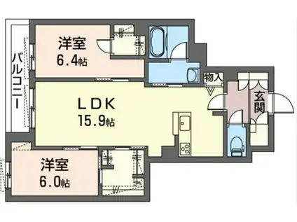 SAINT GRACE(2LDK/2階)の間取り写真