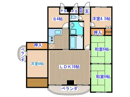MIK BUILDING(4SLDK/3階)の間取り写真