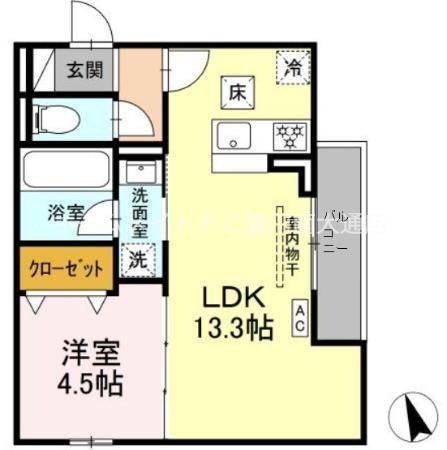 フレジェ(1LDK/1階)の間取り写真
