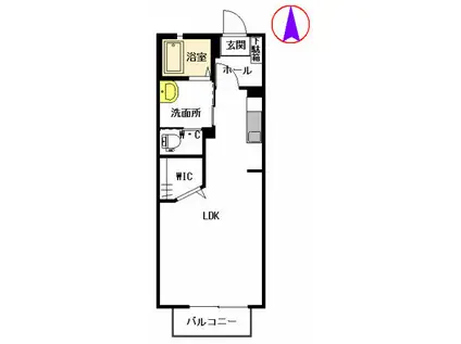 ドリームアーク 積水(ワンルーム/2階)の間取り写真