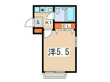 プチ・メゾン(1K/2階)の間取り写真