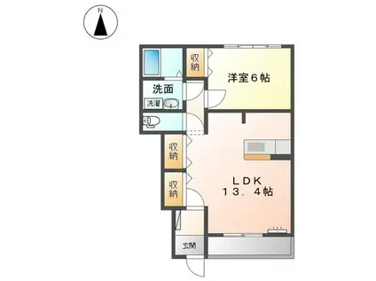 GRACE VILLA JII(1LDK/1階)の間取り写真