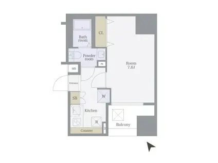 アイルプレミアム千駄木(1K/6階)の間取り写真