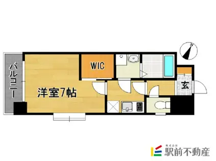 エンクレスト渡辺通南(1K/6階)の間取り写真