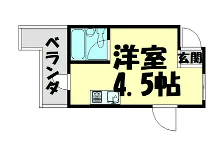 アンビロン高石(ワンルーム/2階)の間取り写真