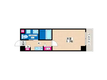 HR・FRONT・REGAL平野(1K/6階)の間取り写真