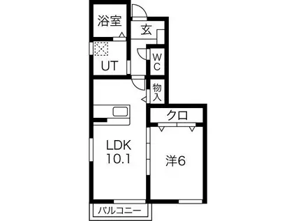 ドリームハウスK(1LDK/1階)の間取り写真