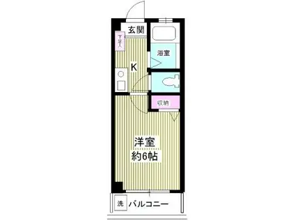 プリンセスオノ(1K/2階)の間取り写真