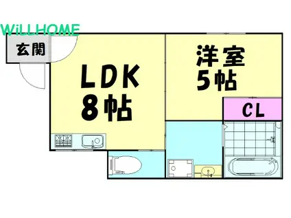 N MAISON島橋(1LDK/1階)の間取り写真