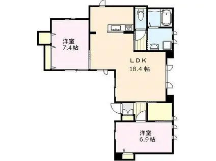 FLEURII(2LDK/1階)の間取り写真