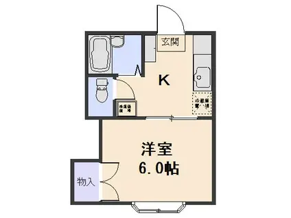 松栄ハイツ(1K/2階)の間取り写真