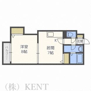 ハイツプロキオン(1LDK/3階)の間取り写真