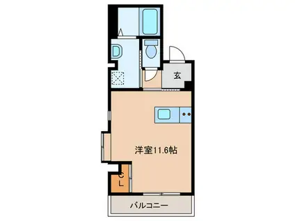 イリスパイラブライト与次郎テラス(ワンルーム/3階)の間取り写真