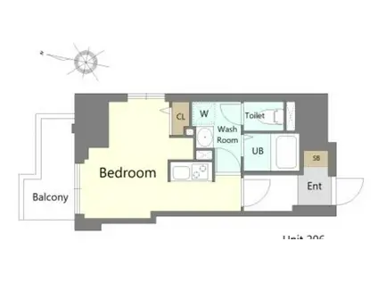 テラス阿佐ヶ谷(ワンルーム/3階)の間取り写真