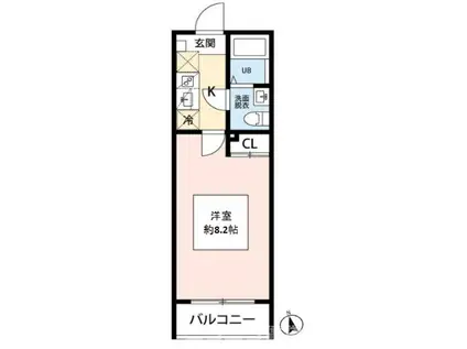 VISTA柏(1K/2階)の間取り写真