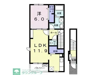 さくらハウス(1LDK/2階)の間取り写真