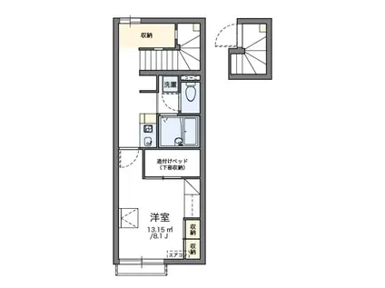 ライトII(1K/2階)の間取り写真
