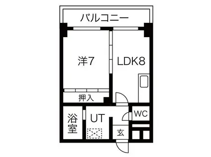 山晃ハイツ(1LDK/3階)の間取り写真