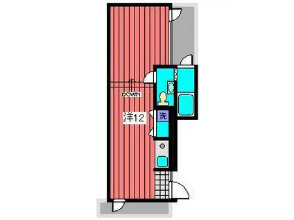 ハスネGF(ワンルーム/1階)の間取り写真