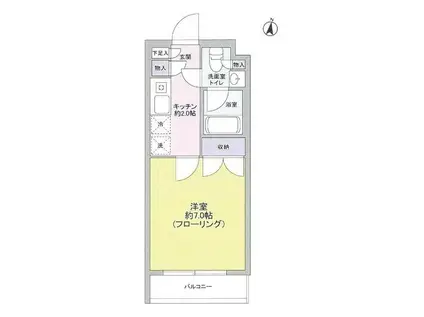 クレセントジェイ(1K/2階)の間取り写真