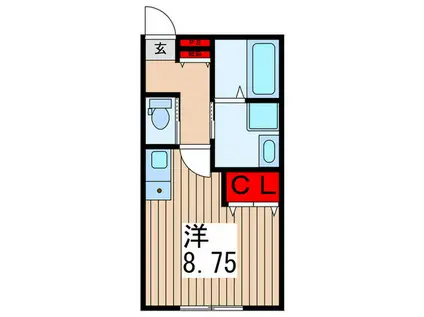 杜のアパート(ワンルーム/2階)の間取り写真
