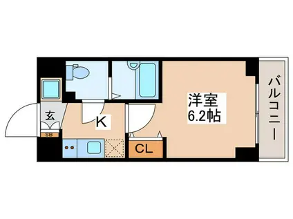 ジェノヴィア京成立石IIIスカイガーデン(1K/2階)の間取り写真