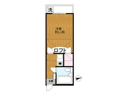 レオパレス千駄木A(1K/1階)の間取り写真