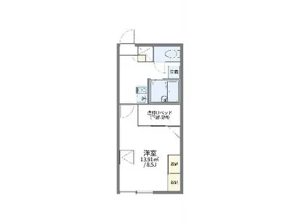 レオパレスライブリーIII(1K/2階)の間取り写真