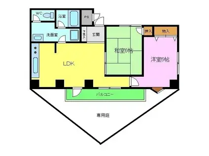 フォーレメゾン(2LDK/1階)の間取り写真