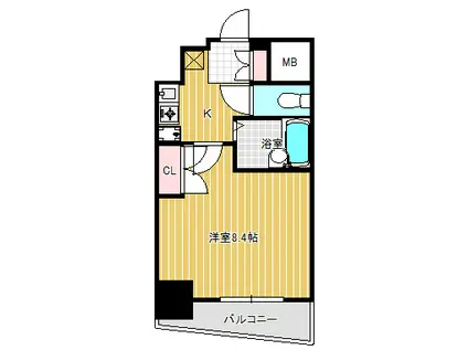 ソアブール品川戸越駅前(1K/4階)の間取り写真