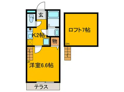 アイムパレス府中(1K/1階)の間取り写真