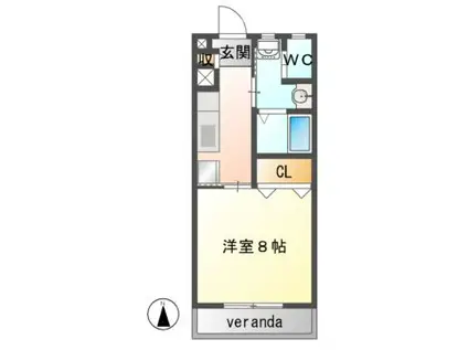 コーポ エル(1K/3階)の間取り写真