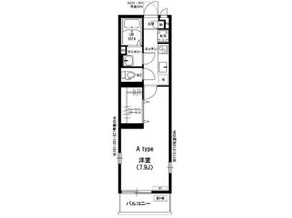 リブリ・JUN(1K/1階)の間取り写真