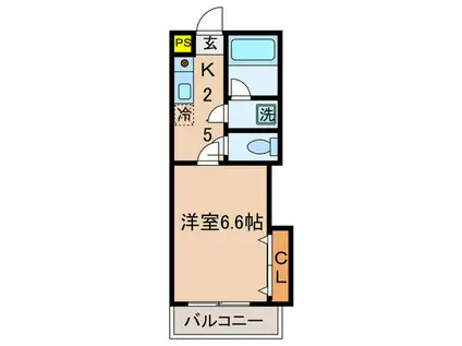 KYハイム(1K/1階)の間取り写真