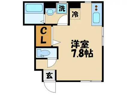 ル・ソレイユ(1K/1階)の間取り写真