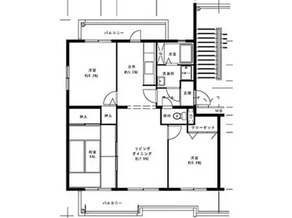 井吹東シティコート(3LDK/1階)の間取り写真