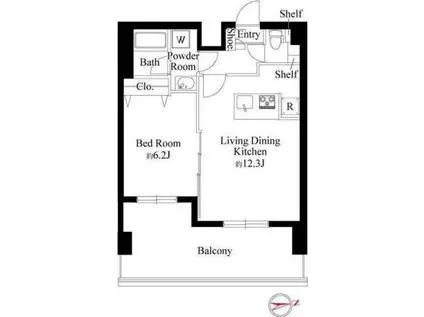 MAXIV八広(1LDK/5階)の間取り写真