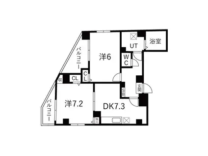 DELCCS池袋本町(2DK/8階)の間取り写真