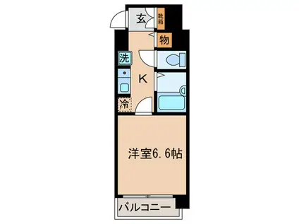 エスポワール(1K/4階)の間取り写真