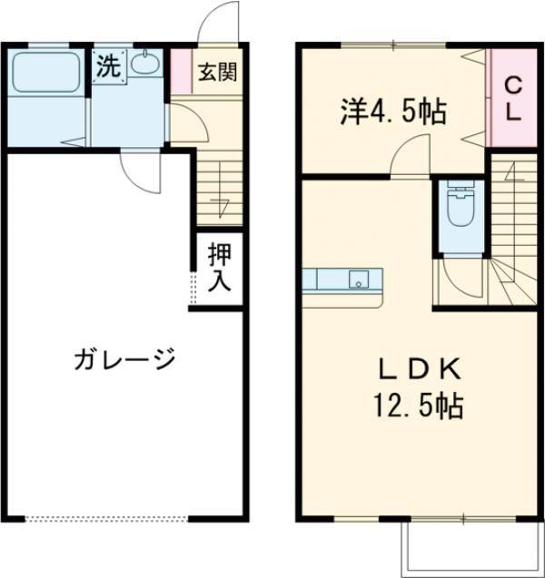 270ガレージ(1LDK/1階)の間取り写真